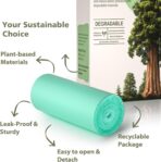 Small Compostable Trash Bags 1.6 Gallon Trash Bags, EcoSilva 125 Count 1.6-2 Gallon Small Compost Bags for Countertop Bin, Compostable Food Scrap Bags Waste Basket Liners for Bathroom Kitchen Office - Image 6