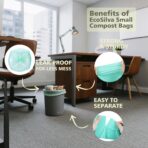 Small Compostable Trash Bags 1.6 Gallon Trash Bags, EcoSilva 125 Count 1.6-2 Gallon Small Compost Bags for Countertop Bin, Compostable Food Scrap Bags Waste Basket Liners for Bathroom Kitchen Office - Image 7