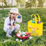 Easter Gift Bags ，6pcs Easter Tote Bags with Handles，Happy Easter Gift Bags for Kids， Non-Woven Reusable Easter Goodie Bags，Egg Hunt Game Easter Holiday Party Supplies - Image 5