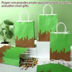 24Pcs Pixel Theme Party Favor Bags Video Game Party Supplies Pixel Paper Gift Mining Theme Goodie Bags with Handle Gamer Birthday Treat Candy Bag for Kids Pixelated Birthday Baby Shower Decoration - Image 5