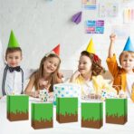 24Pcs Pixel Theme Party Favor Bags Video Game Party Supplies Pixel Paper Gift Mining Theme Goodie Bags with Handle Gamer Birthday Treat Candy Bag for Kids Pixelated Birthday Baby Shower Decoration - Image 8