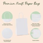 GSSUSA 5.25x3.75x8 20Pcs White Paper Bags With Handles Small Gift Bags for Shopping,Craft,GroceryParty,Retail,Lunch,Business,Wedding,Merchandise,Boutique - Image 5