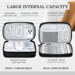FYY Electronic Organizer, Large Travel Cable Organizer Bag Pouch Electronic Accessories Carry Case Portable Waterproof Double Layers All-in-One Storage Bag for Cable, Cord, Charger, Phone, Black - Image 4