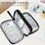 FYY Electronic Organizer, Large Travel Cable Organizer Bag Pouch Electronic Accessories Carry Case Portable Waterproof Double Layers All-in-One Storage Bag for Cable, Cord, Charger, Phone, Black - Image 6