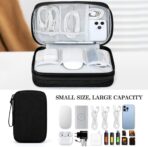 FYY Electronic Organizer, Large Travel Cable Organizer Bag Pouch Electronic Accessories Carry Case Portable Waterproof Double Layers All-in-One Storage Bag for Cable, Cord, Charger, Phone, Black - Image 7