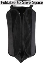 Outdoor Golf Shoes Bags Travel Shoes Bags Zippered Sport Shoes Bag (Black) - Image 6