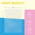 iMailer - 100 Pcs- 6" x 9" Plastic Zip Poly Bags- Clear Resealable Zip Bag for A7 A8 A9 Cards & Envelopes, Bakery, Cookies, Candies - Image 3