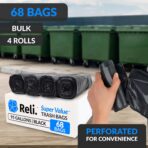 Reli. 95 Gallon Trash Bags Heavy Duty | 68 Trash Bags | Super Sizeable, Black, Garbage for Serious Cleanup - Image 4