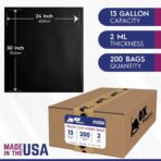 OX Plastics Black Trash Bags - Heavy Duty Garbage Bags, Extra Thick Unscented Large Trash Can Liners for Home, Outdoor, and Commercial Use - 13 Gallon, 200 Count - Image 3