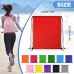 12 Colors Drawstring Backpacks Bulk, Drawstring Bags DIY Waterproof Nylon Cinch Bags for Sports, Gym, Travel, Swimming, Beach, Men&Women, Lightweight, Reusable - Image 3
