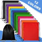 12 Colors Drawstring Backpacks Bulk, Drawstring Bags DIY Waterproof Nylon Cinch Bags for Sports, Gym, Travel, Swimming, Beach, Men&Women, Lightweight, Reusable - Image 9