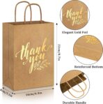 Whaline 16Pcs Thank You Party Bags Gold Foil Kraft Paper Gift Bags Brown Paper Bags with Handle Party Favor Bags for Wedding Birthday Baby Shower Party Favors 6.3 x 8.7 x 3.1inch, 4 Styles - Image 3