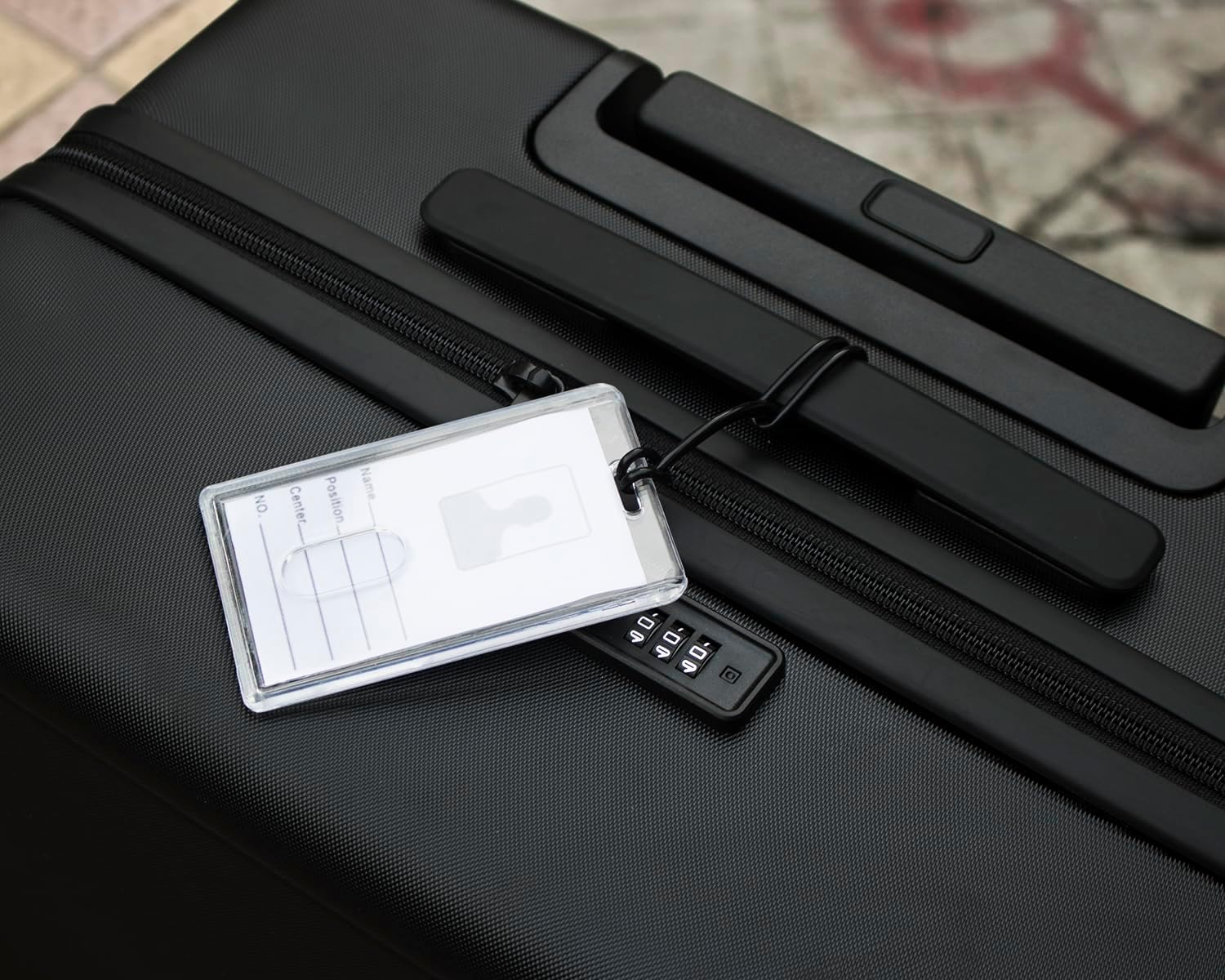 Mini Skater 5.5 Inch Plastic Travel Luggage Name Tag Loop Straps for Bag Tags ID Card Badge Holders, 10Pcs (Black) - Image 6