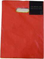 Prime Line Packaging Plastic Gift Bags, Party Favor Bags with Handle, 1.25 Mil Die Cut, Small Business, Holidays, Goodies, Shopping, Multi-Color, Bulk, 9x12, 100 Pack - Image 9