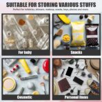 Chenille Letter Clear Makeup Bags, Snacks Bag for Travel, Preppy Patch Nylon Cosmetic Bag with Handles and Zipper, Waterproof Large Clear Travel Toiletry Bag Storage Bag for Women Black - Image 5