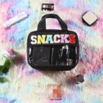 Chenille Letter Clear Makeup Bags, Snacks Bag for Travel, Preppy Patch Nylon Cosmetic Bag with Handles and Zipper, Waterproof Large Clear Travel Toiletry Bag Storage Bag for Women Black - Image 7
