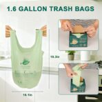 1.6 Gallon 100 Count,Compostable Bags Handle Tie,Tear Resistant Kitchen Food Scrap Waste Bag, ASTM D6400, US BPI and Europe OK Compost Home Certified - Image 3