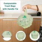 1.6 Gallon 100 Count,Compostable Bags Handle Tie,Tear Resistant Kitchen Food Scrap Waste Bag, ASTM D6400, US BPI and Europe OK Compost Home Certified - Image 5