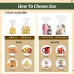 NPLUX 100 Pack Cellophane Bags Clear Flat Bottom Cellophane Treat Bags Gusseted with 100 Pack Twist Ties for Candy Popcorn Cookie Small Gift Wrapping(6×9×2.4 Inches) - Image 8