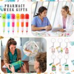 24 Pcs Pharmacist Gifts Vitamin Pill Ballpoint Pen Acrylic Keychain Makeup Bag Pharmacist Appreciation Gifts Pharmacy Week Accessories with Thank You Card for Women Medical Nurse - Image 8