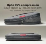 LeanTravel Premium Compression Packing Cubes for Travel - Luggage Organizers with Double Zipper - Sturdy Bags for Suitcase (6-Pack, Grey) - Image 3