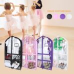 Syeeiex 3" Gusseted Clear Dance Costume Garment Bag, 40'' Dance Garment Bags for Dancers with 4 Zippered Pocket & Can Hold 1-3 Dance Costumes - Suitable for Dance Competitions, Ballet(Black, 2 Pack) - Image 8
