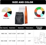 Coffee Bags with Valve(60pcs,8 oz,1/2 lb) Vented Coffee Beans Packaging Bags High Barrier Aluminumed Foil Flat Bottom Heat Sealed Side Zipper Resealable Storage Bag for Home or Business（Kraft Paper） - Image 3