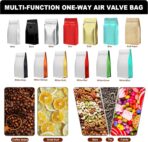 Coffee Bags with Valve(60pcs,8 oz,1/2 lb) Vented Coffee Beans Packaging Bags High Barrier Aluminumed Foil Flat Bottom Heat Sealed Side Zipper Resealable Storage Bag for Home or Business（Kraft Paper） - Image 8