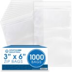 Spartan Industrial - 3” X 6” (1000 Count) 2 Mil Clear Reclosable Zip Plastic Poly Bags with Resealable Lock Seal Zipper - Image 2
