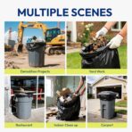 Heavy Duty Contractor Trash Bags 33 Gallon 30 Count, 1.0 Mil, Strong Black Garbage Bags, Leakproof Star Seal for Construction, Yard, Demolition Debris - Image 6