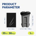 Heavy Duty Contractor Trash Bags 33 Gallon 30 Count, 1.0 Mil, Strong Black Garbage Bags, Leakproof Star Seal for Construction, Yard, Demolition Debris - Image 8