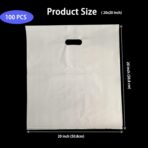 Krodtige 100 Pack 20" x 20"x 2 mil Thick Large White Merchandise Bags with Die-Cut Handles-White Glossy Plastic Shopping Bags Perfect for Shopping,Retail, Merchandise,Large Packages(No Gusset) - Image 4