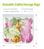 FORID Reusable Gallon Freezer Bags, 6 Pack Extra Thick Gallon Reusable Bags, Leakproof Food Storage Bags for Marinate Food, Fruit Cereal Sandwich Snack Meal Prep Travel Items Home Organization Storage - Image 3
