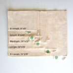 Reusable Produce Bags Cotton Washable - Organic Cotton Vegetable Bags - Cloth Bag with Drawstring - Muslin Fabric Produce Bags - Bread Bag - Set of 6 (2 Large, 2 Medium, 2 Small) - Image 3