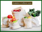 Reusable Produce Bags Cotton Washable - Organic Cotton Vegetable Bags - Cloth Bag with Drawstring - Muslin Fabric Produce Bags - Bread Bag - Set of 6 (2 Large, 2 Medium, 2 Small) - Image 4