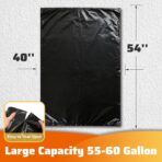55-60 Gallon Trash Bags 80 Count, 20 Micron HDPE, Durable & Tear-Resistant Trash Can Liners, Large Black Garbage Bags for Household waste, kitchen waste, yard trash & packing leaves - Image 3