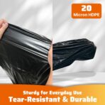 55-60 Gallon Trash Bags 80 Count, 20 Micron HDPE, Durable & Tear-Resistant Trash Can Liners, Large Black Garbage Bags for Household waste, kitchen waste, yard trash & packing leaves - Image 4