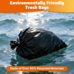 55-60 Gallon Trash Bags 80 Count, 20 Micron HDPE, Durable & Tear-Resistant Trash Can Liners, Large Black Garbage Bags for Household waste, kitchen waste, yard trash & packing leaves - Image 5