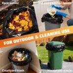 55-60 Gallon Trash Bags 80 Count, 20 Micron HDPE, Durable & Tear-Resistant Trash Can Liners, Large Black Garbage Bags for Household waste, kitchen waste, yard trash & packing leaves - Image 6