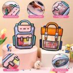 Lati 24PCS Birthday Party Favors Goodie Bags - Cartoon Style Durable Plastics Gift with Handles for Candy Treats,Events (Classroom Bags,Small) - Image 4
