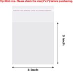 Morepack Self Sealing Cellophane Bags Self Adhesive,3x3 Inches Clear Resealable Cellophane Bags 200Pieces (Mini Size) - Image 3