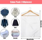 100pcs Plastic Garment Bag dry cleaning bag (35.4 x 23.6 In) clear plastic garment covers for Home Storage, Travel, Moving clear garments bags for hanging clothes,Dresses,Skirt - Image 4