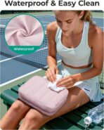 BAGSMART Travel Toiletry Bag for women, Portable Hanging Hook Makeup Bag Organizer, Waterproof Makeup Cosmetic Bag, for Full-Size Accessories, Toiletries, Camel - Image 5