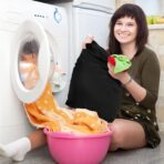 Shappy 2 Pcs Large Travel Laundry Bag Washable Waterproof Wet Dry Large Dirty Clothes Bag Bathing Workout(Solid Black) - Image 5