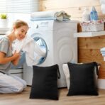 Shappy 2 Pcs Large Travel Laundry Bag Washable Waterproof Wet Dry Large Dirty Clothes Bag Bathing Workout(Solid Black) - Image 7