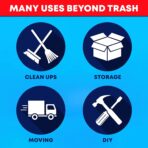 Tasker 95-100 Gallon Clear Trash Bags Heavy Duty | 25 Bags | Extra Large 96 Gallon Trash Bags Large Clear Can Liners, Large 90 Gal, 95 Gal, 96 Gal,100 Gallon Heavy Duty Trash Can Liners - Image 5