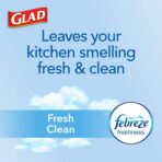 Glad Trash Bags, Force Flex Kitchen Pro Drawstring Garbage Bags, Fresh Clean, 80 Count - Image 3