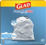 Glad Trash Bags, Force Flex Kitchen Pro Drawstring Garbage Bags, Fresh Clean, 80 Count - Image 7