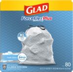Glad Trash Bags, Force Flex Kitchen Pro Drawstring Garbage Bags, Fresh Clean, 80 Count - Image 9