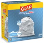 Glad Trash Bags, Force Flex Kitchen Pro Drawstring Garbage Bags, Fresh Clean, 80 Count - Image 10